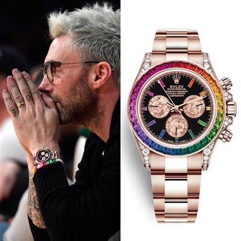 adam levine rolex daytona rainbow|rolex rainbow daytona diamond.